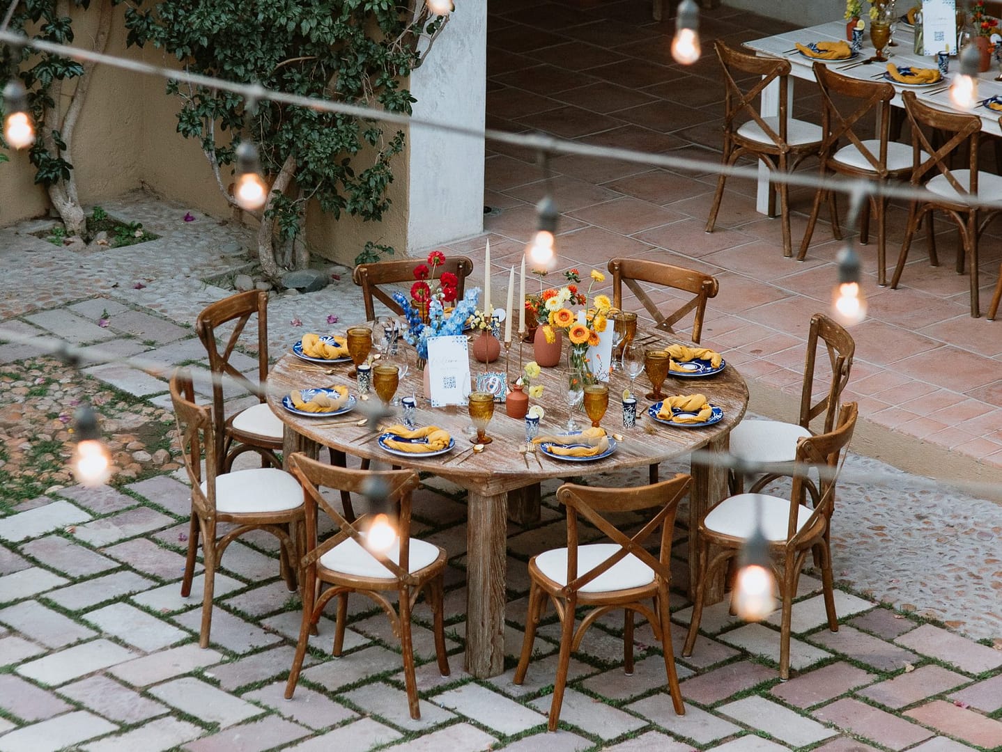 Table Setting with Mexican Flowers
