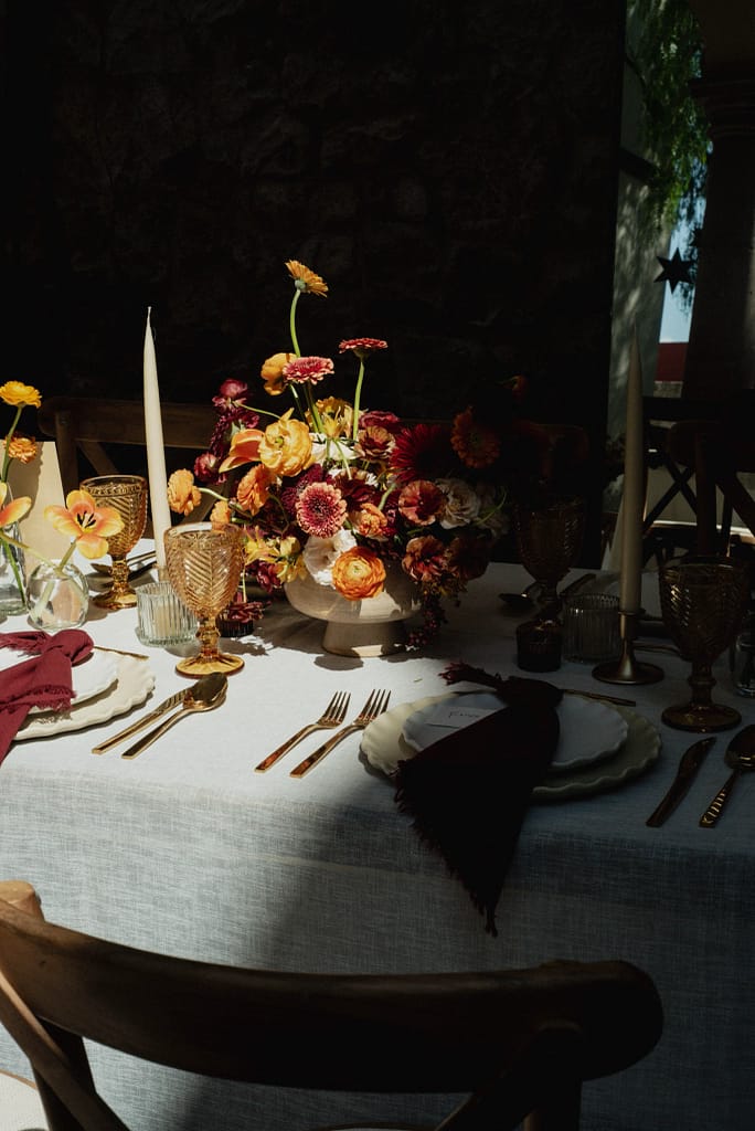 Dark Red and Yellow Wedding Flowers, Destination Wedding, San Miguel de Allende, Ophelia Florist