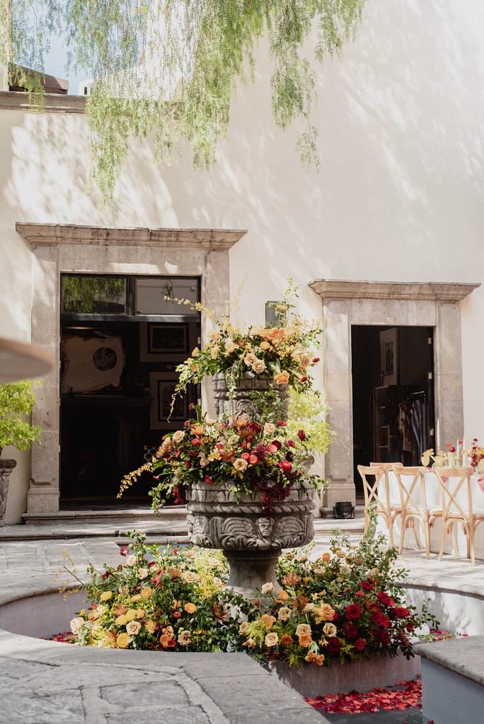 Dark Red and Yellow Wedding Flowers, Destination Wedding, San Miguel de Allende, Ophelia Florist