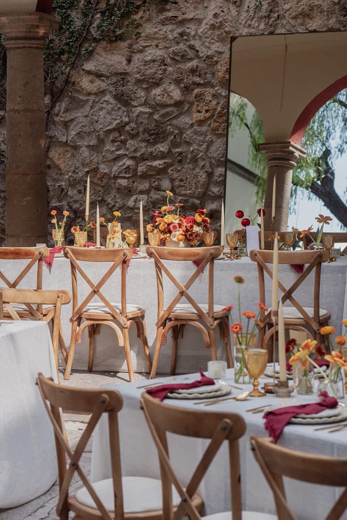 Dark Red and Yellow Wedding Flowers, Destination Wedding, San Miguel de Allende, Ophelia Florist