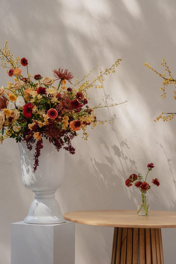 Dark Red and Yellow Wedding Flowers, Destination Wedding, San Miguel de Allende, Ophelia Florist