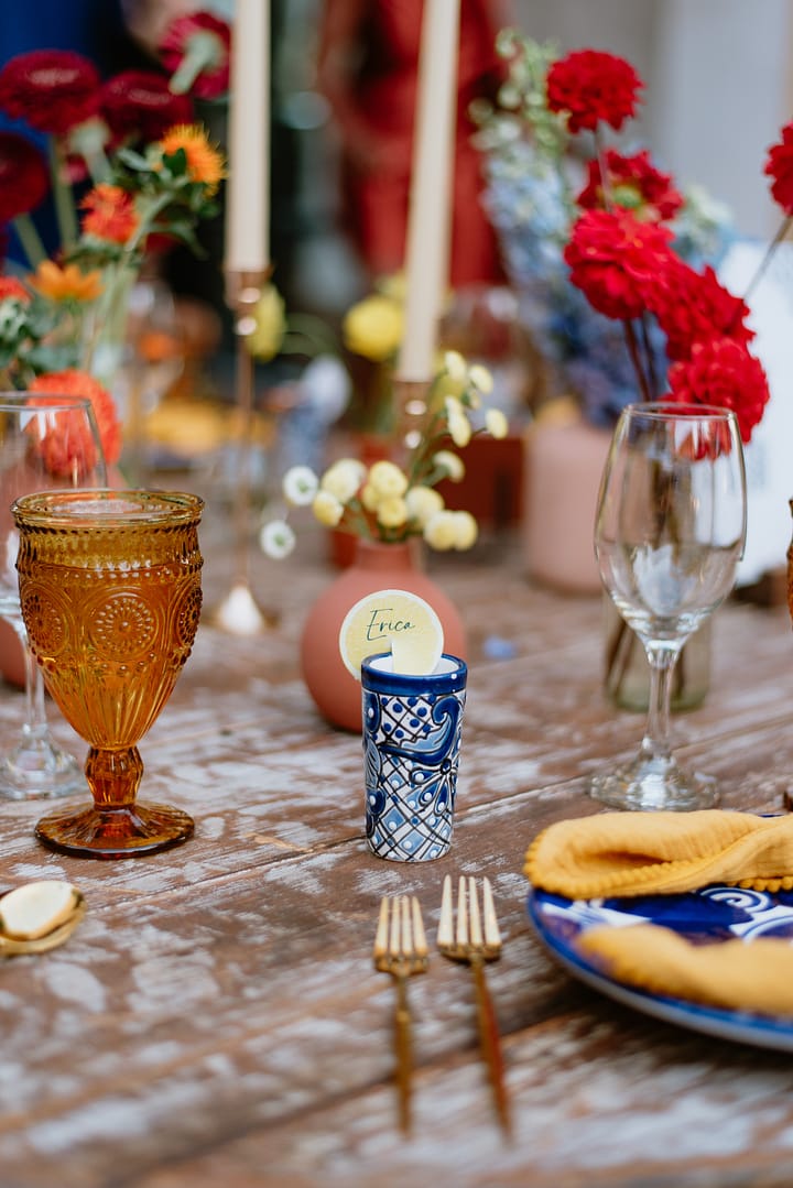 Mexican-Inspired Wedding in San Miguel de Allende, Talavera Shot Glasses